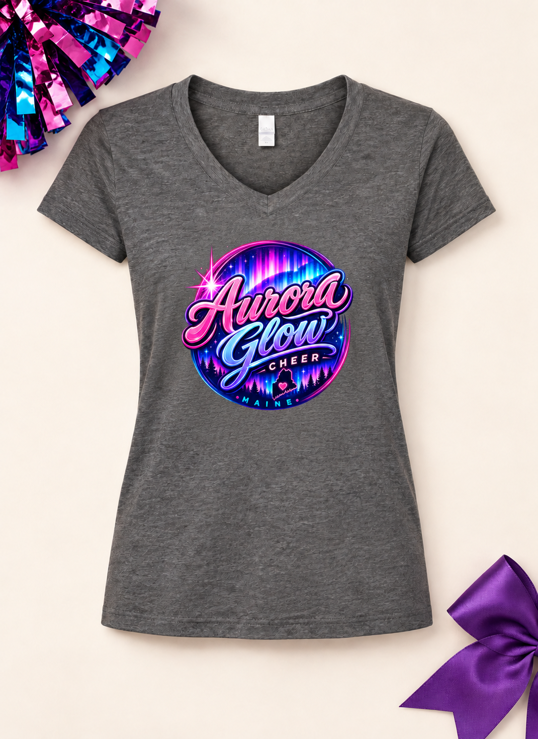 Aurora Cheer V-Neck T-Shirt