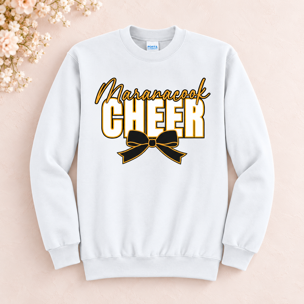 Maranacook Competition Cheer Crewneck — Design 1 — White