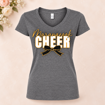 Maranacook Competition Cheer V-Neck T-Shirt — Design 1