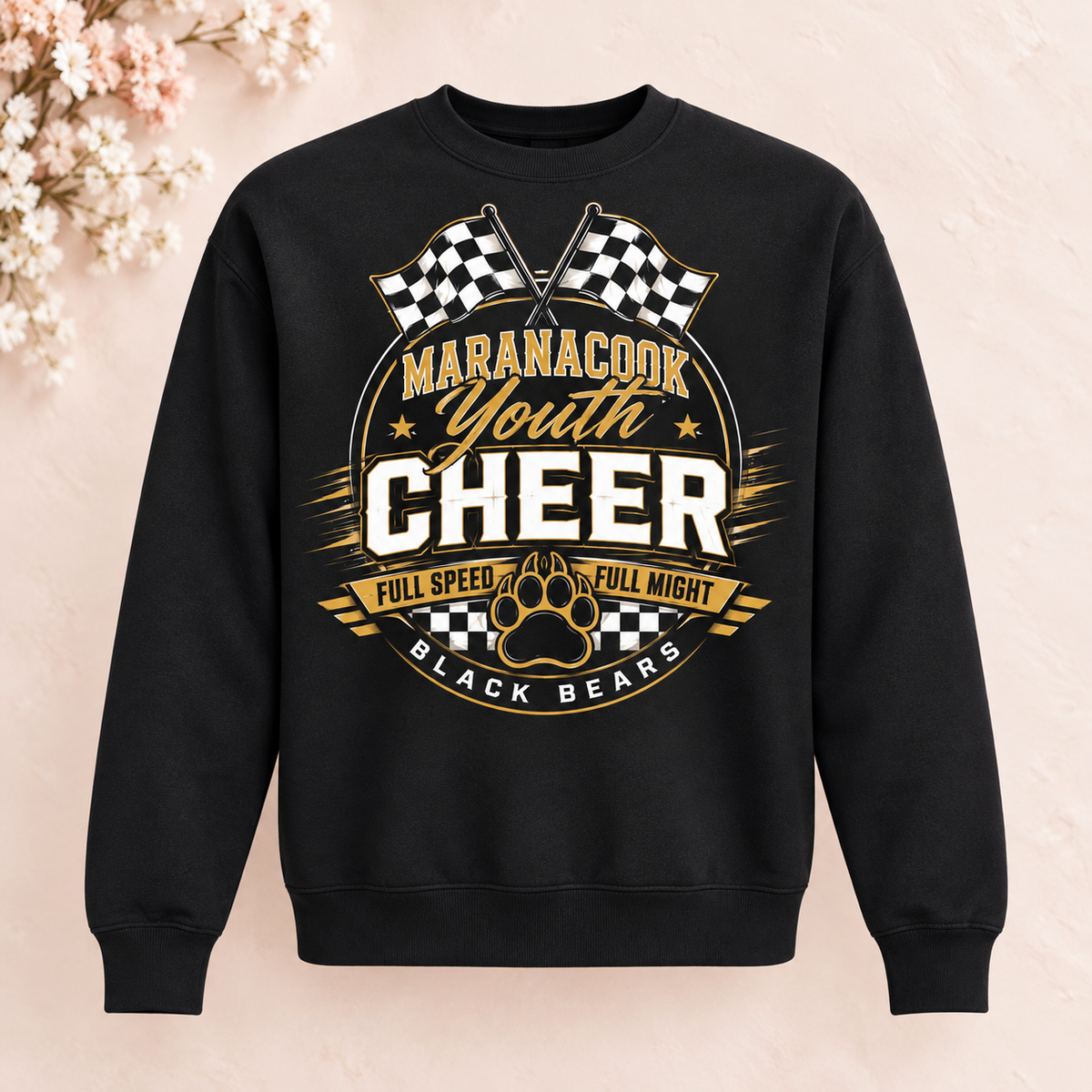 Maranacook Competition Cheer Crewneck — Design 2 — Black