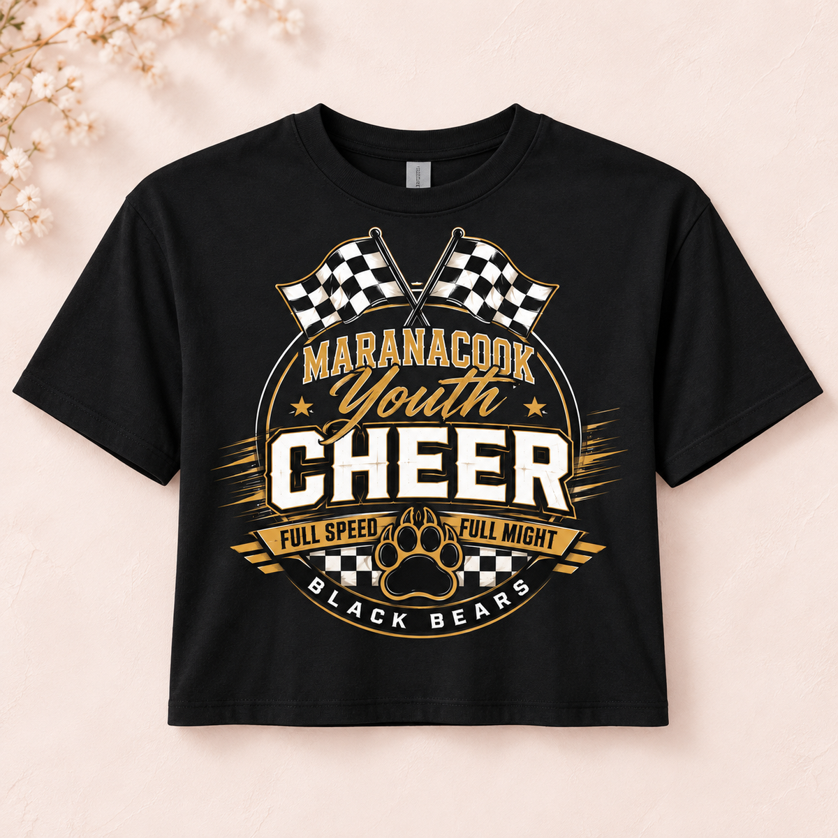Maranacook Competition Cheer Cropped T-Shirt — Design 2