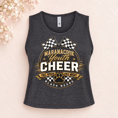 Maranacook Competition Cheer Charcoal Cropped Tank — Design 2