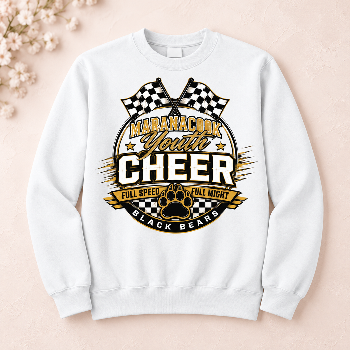Maranacook Competition Cheer Crewneck — Design 2 — White