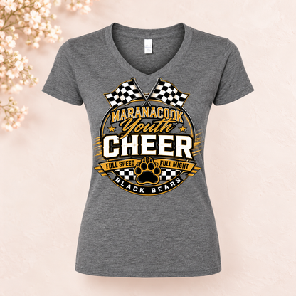 Maranacook Competition Cheer V-Neck T-Shirt — Design 2
