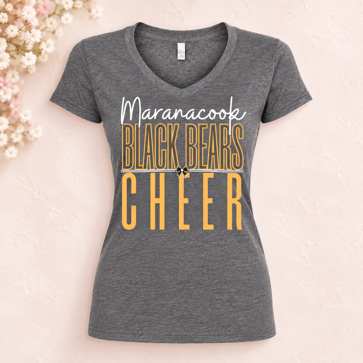 Maranacook Competition Cheer V-Neck T-Shirt — Design 3