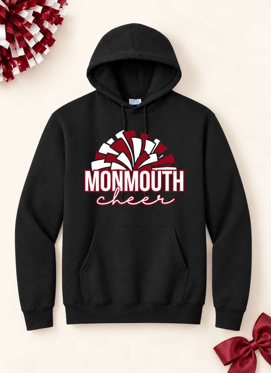 Monmouth Cheer — pom-pom design mockup
