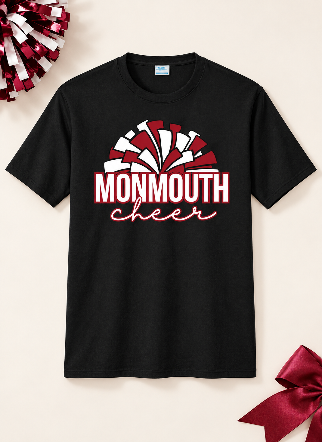Monmouth Cheer — pom-pom design mockup